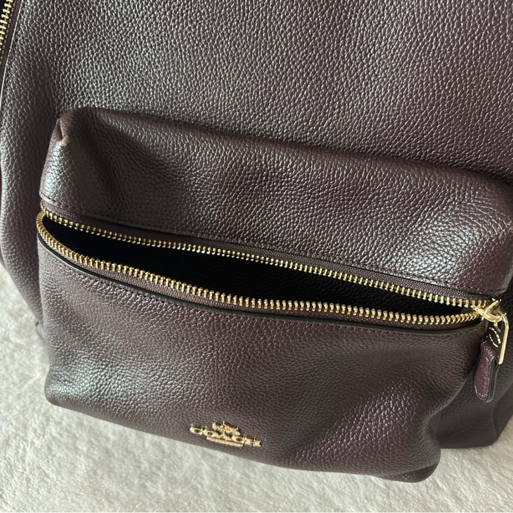 Coach Burgundy Mini Leather Backpack - Picture 8 of 8